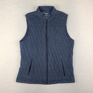 Mizzen Main Sweater Vest Mens Medium Navy Hendricks Quilted Full Zip mmv-1000